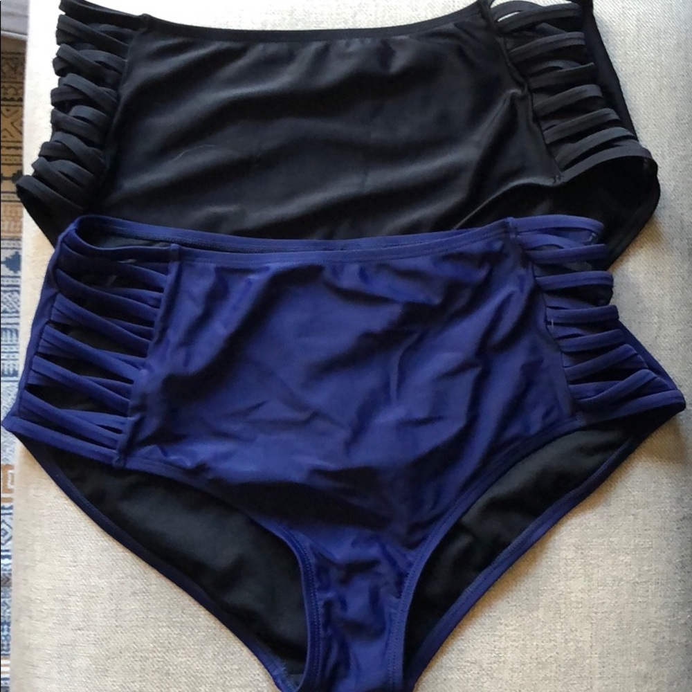 Set of 2! High waisted bikini bottoms
